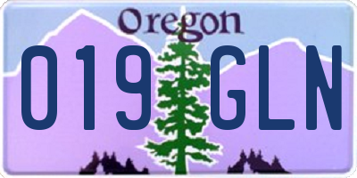 OR license plate 019GLN