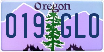 OR license plate 019GLO