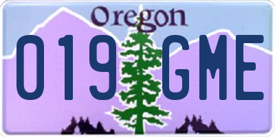 OR license plate 019GME