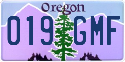 OR license plate 019GMF