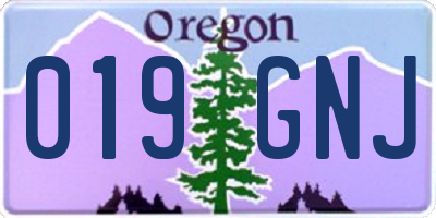 OR license plate 019GNJ