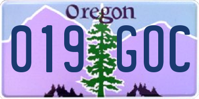 OR license plate 019GOC