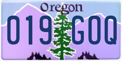 OR license plate 019GOQ
