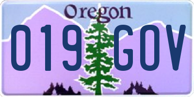 OR license plate 019GOV
