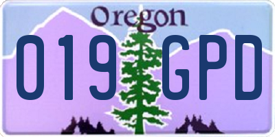 OR license plate 019GPD