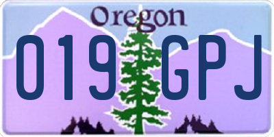 OR license plate 019GPJ