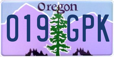 OR license plate 019GPK