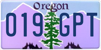 OR license plate 019GPT