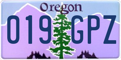 OR license plate 019GPZ