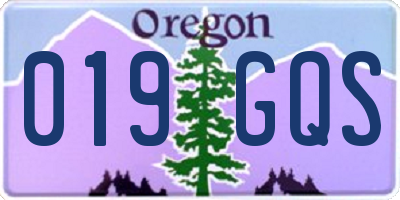 OR license plate 019GQS