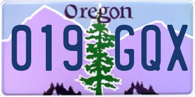 OR license plate 019GQX