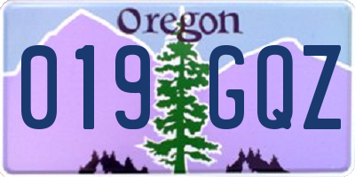 OR license plate 019GQZ