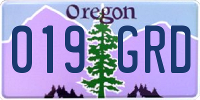 OR license plate 019GRD