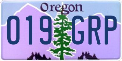 OR license plate 019GRP