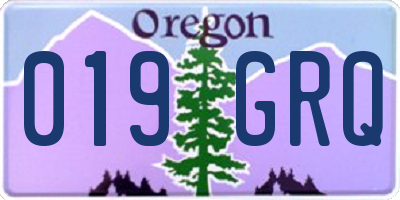 OR license plate 019GRQ