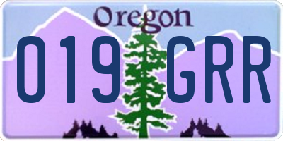 OR license plate 019GRR