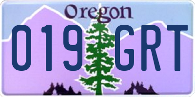 OR license plate 019GRT