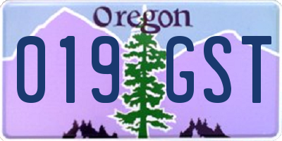 OR license plate 019GST