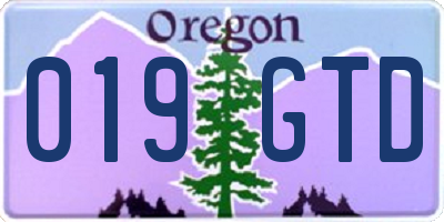 OR license plate 019GTD