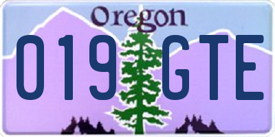 OR license plate 019GTE