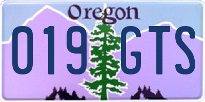 OR license plate 019GTS