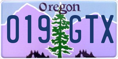 OR license plate 019GTX