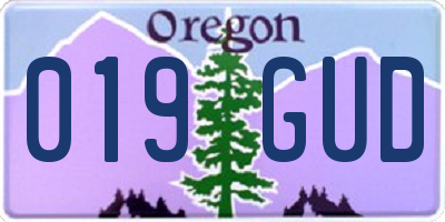 OR license plate 019GUD