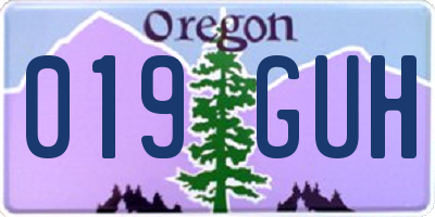 OR license plate 019GUH