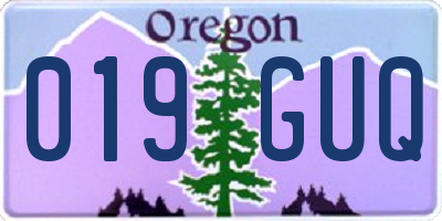 OR license plate 019GUQ