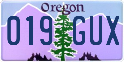 OR license plate 019GUX