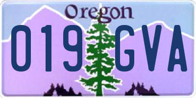 OR license plate 019GVA