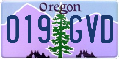 OR license plate 019GVD