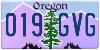 OR license plate 019GVG