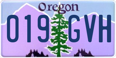 OR license plate 019GVH