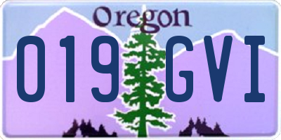 OR license plate 019GVI