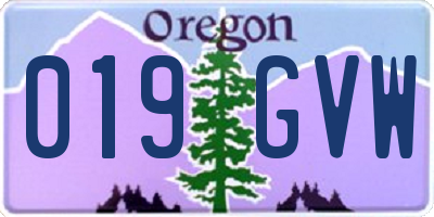 OR license plate 019GVW