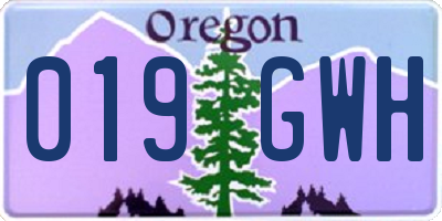 OR license plate 019GWH