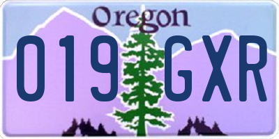 OR license plate 019GXR