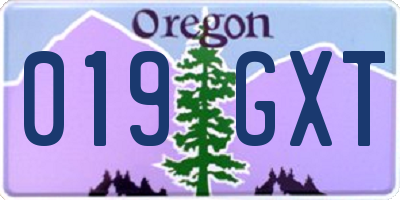 OR license plate 019GXT