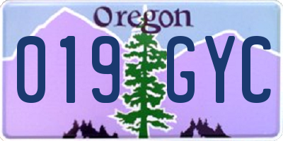 OR license plate 019GYC