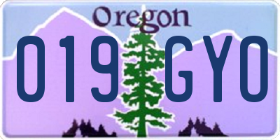 OR license plate 019GYO