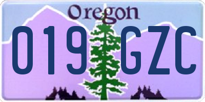 OR license plate 019GZC