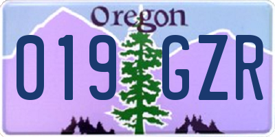 OR license plate 019GZR