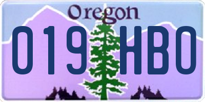 OR license plate 019HBO