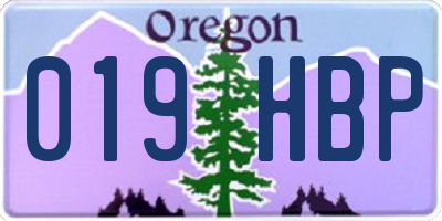 OR license plate 019HBP