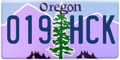 OR license plate 019HCK