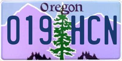 OR license plate 019HCN