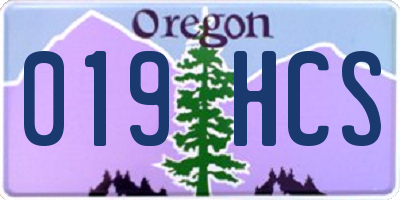 OR license plate 019HCS