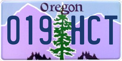 OR license plate 019HCT