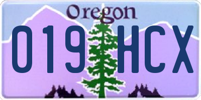 OR license plate 019HCX